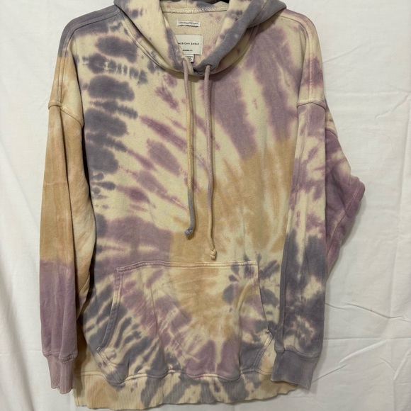 American Eagle Outfitters Tie-Dye Hoodie in Lavender and Beige - Picture 2 of 8